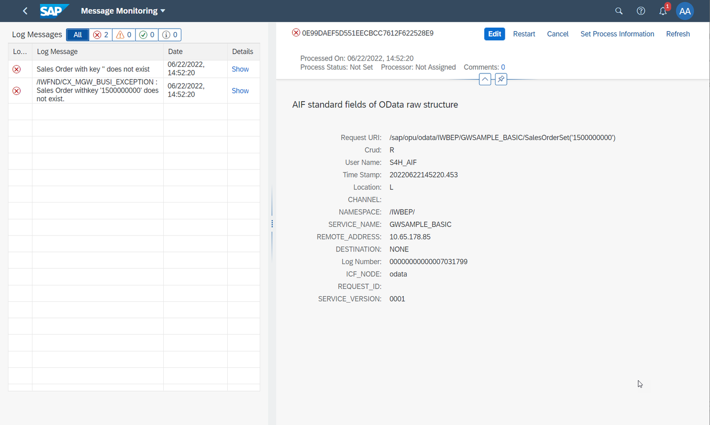 Monitoring in Message Monitoring