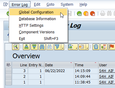 Select Global Configuration