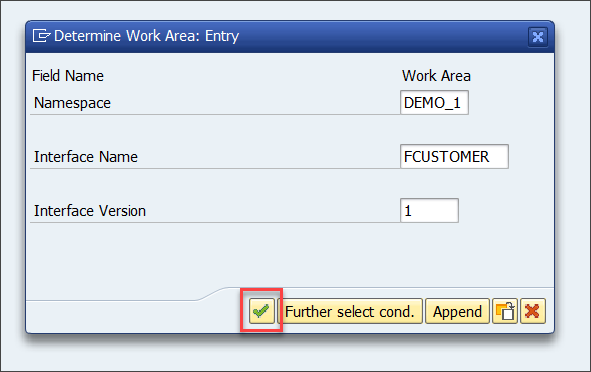Select namespace and interface