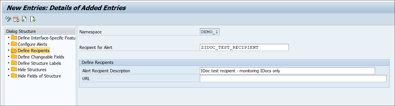 Define Recipients - Details