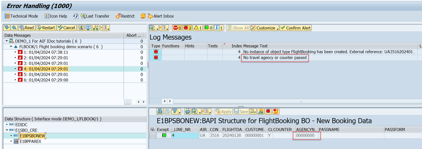 Display message