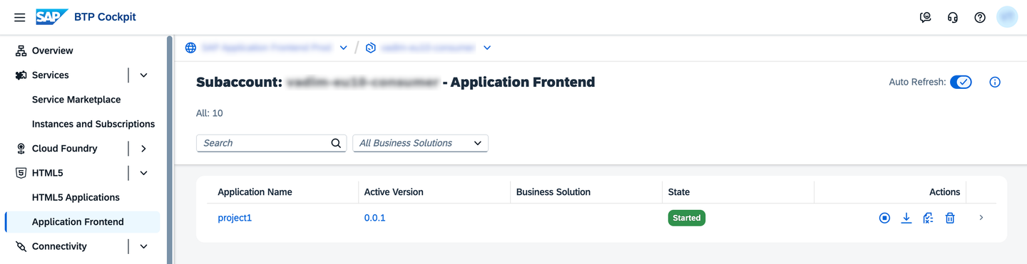 Application Frontend