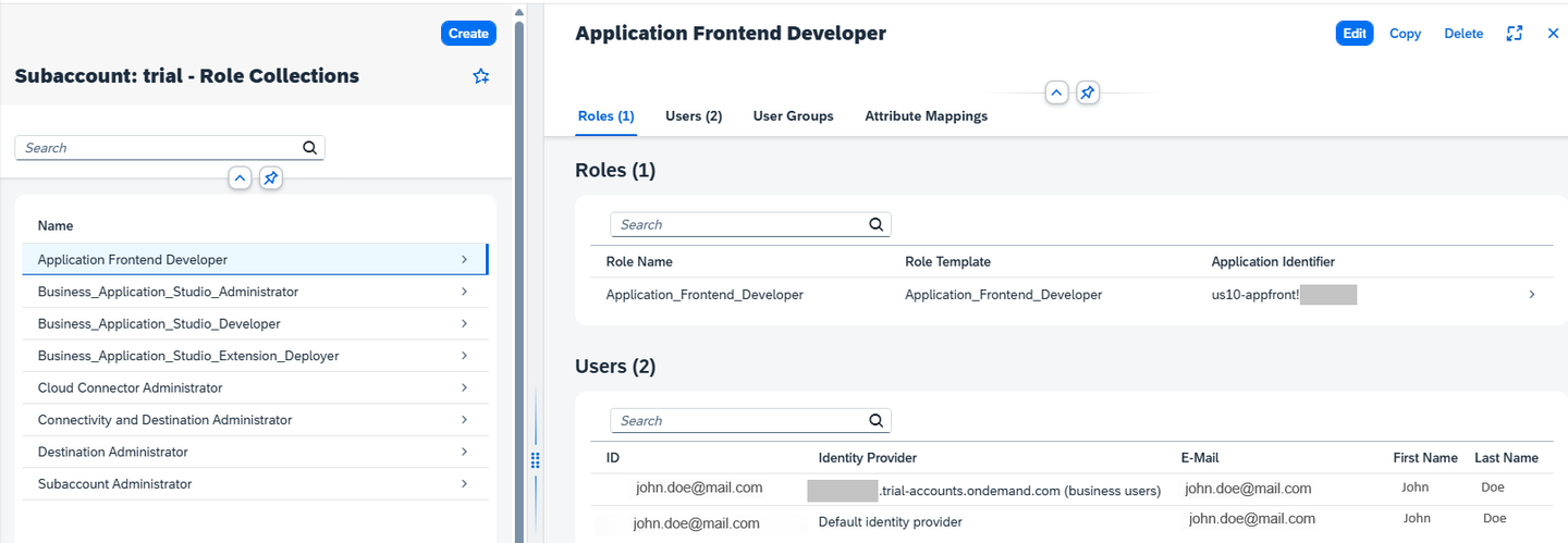 Subscribe to Application Frontend