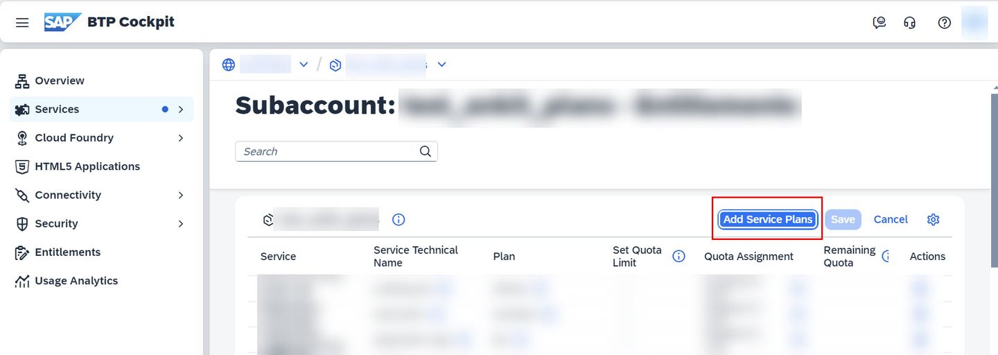 Add Service Plan