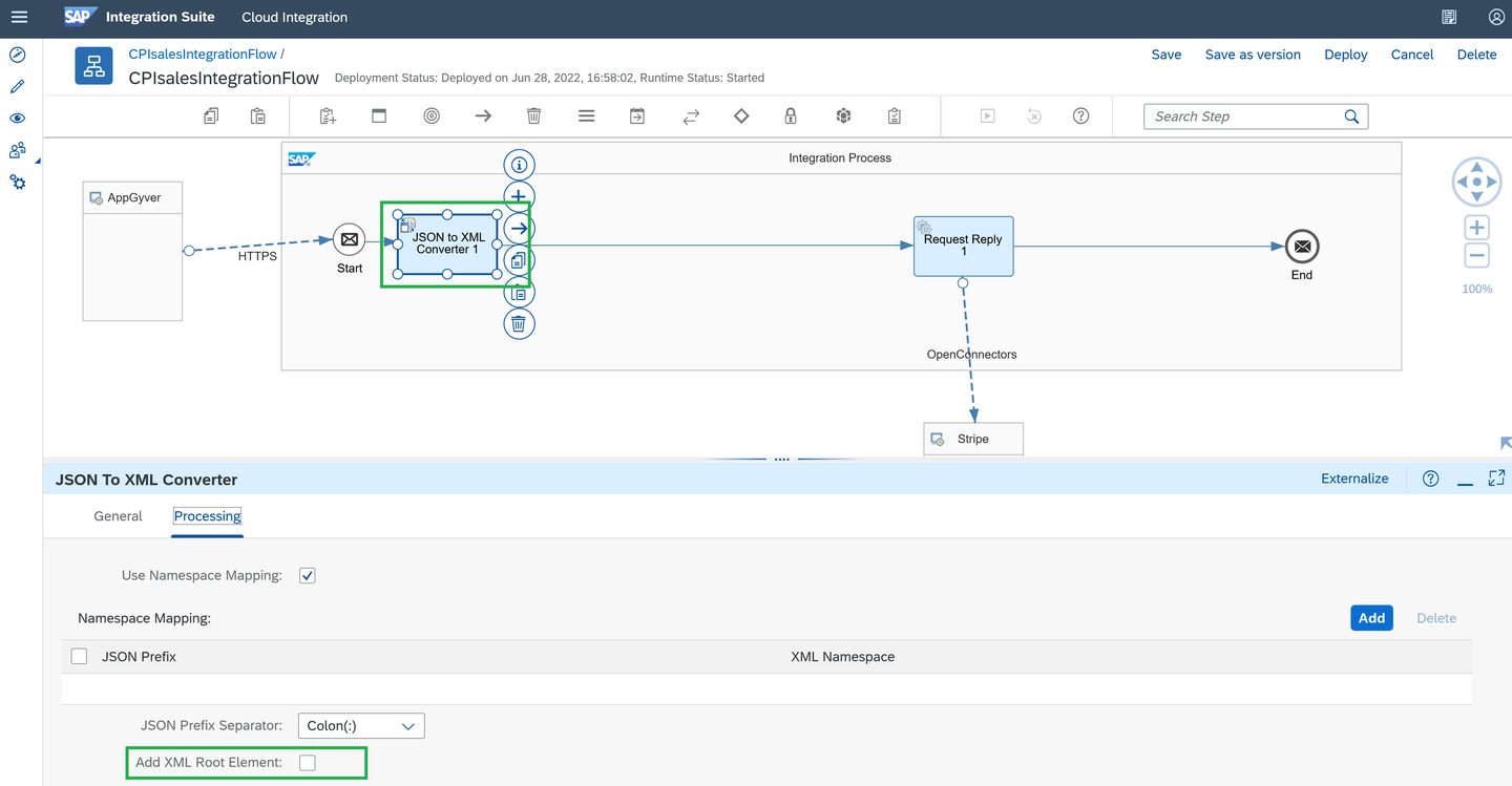Adding the JSON to XML Converter
