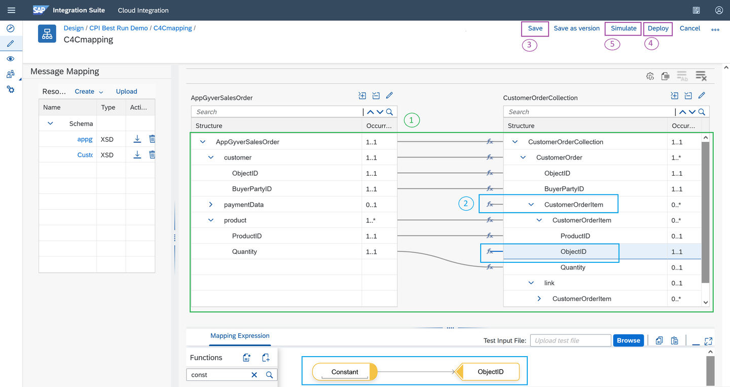 Linking the source XSD schema
