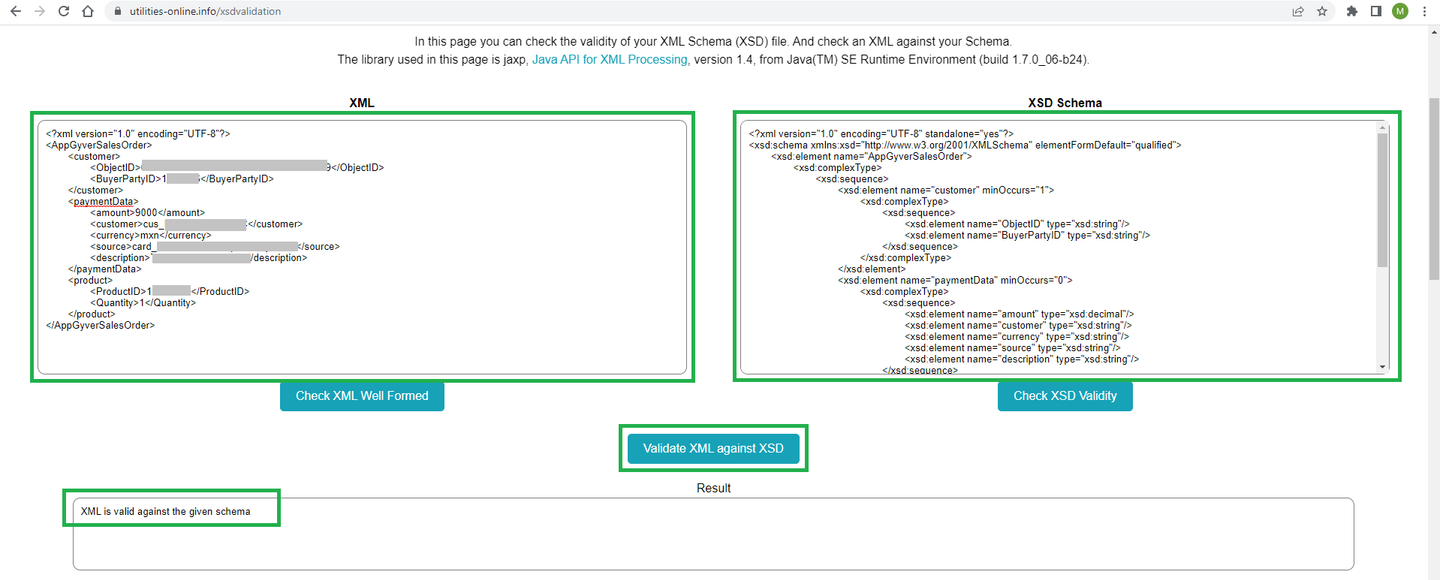 Validating XML and XSD source schema