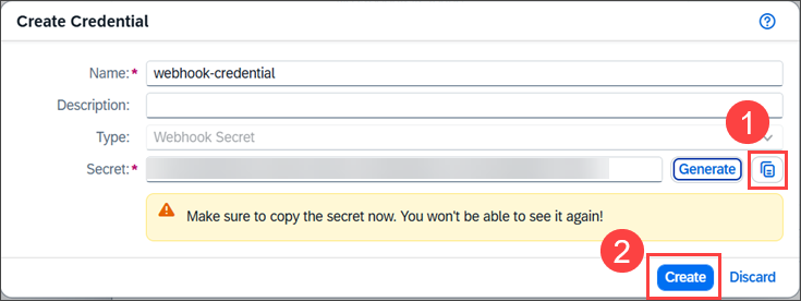 Add webhook credential in CICD 4