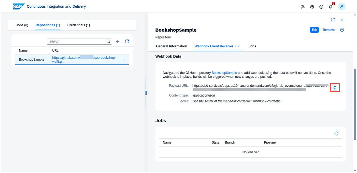 Add webhook credential in CICD 6