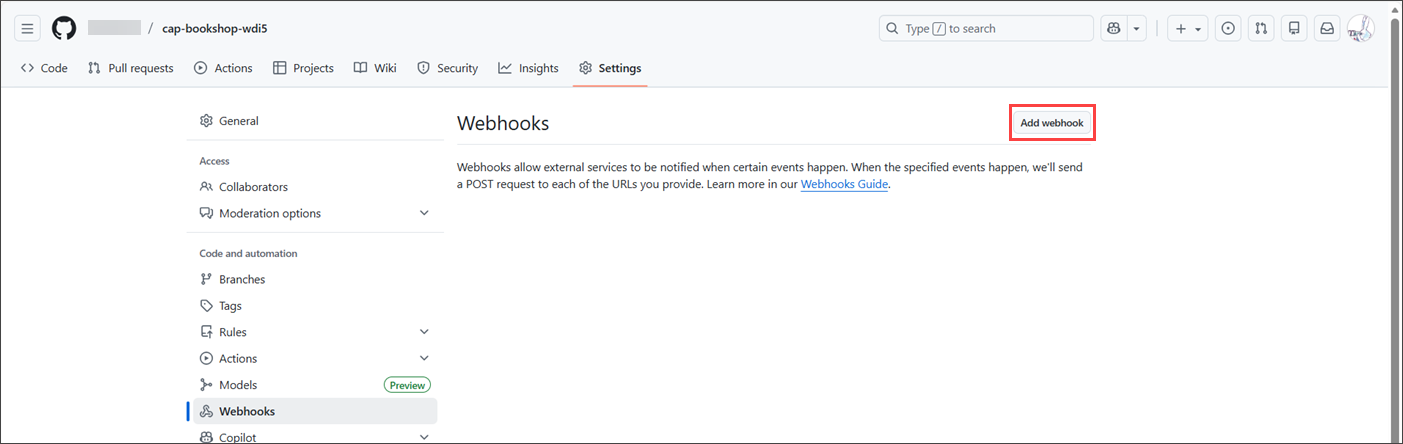 Add webhook in CICD 8