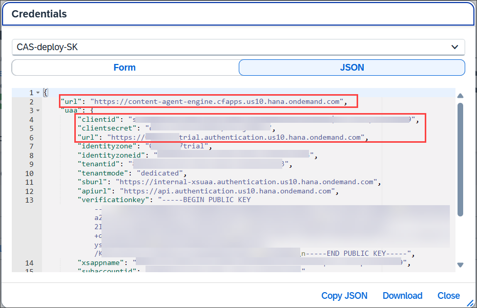 Create CAS Service Key 4