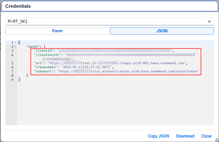 Create Service Key 4