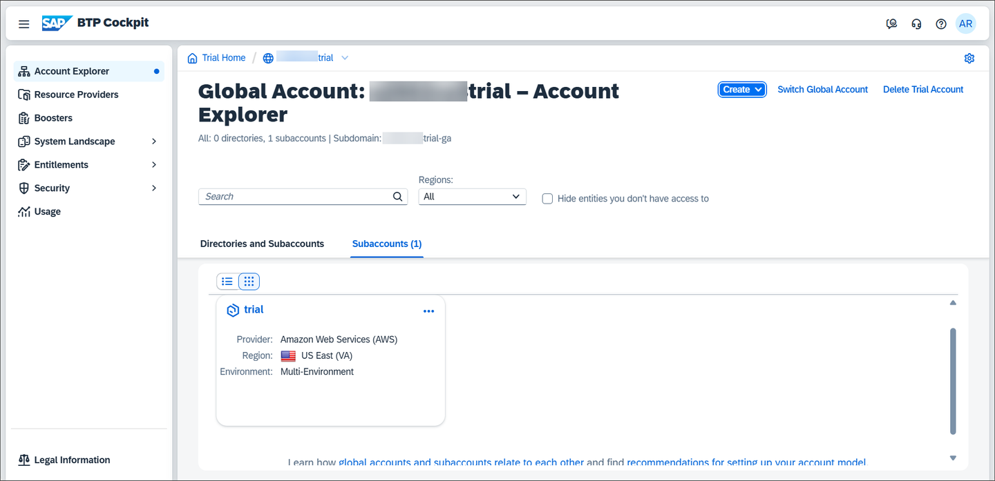 Create CS Subaccount 00