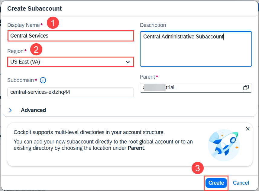Create CS Subaccount 02