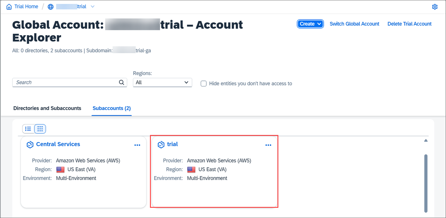 Create CS Subaccount 10