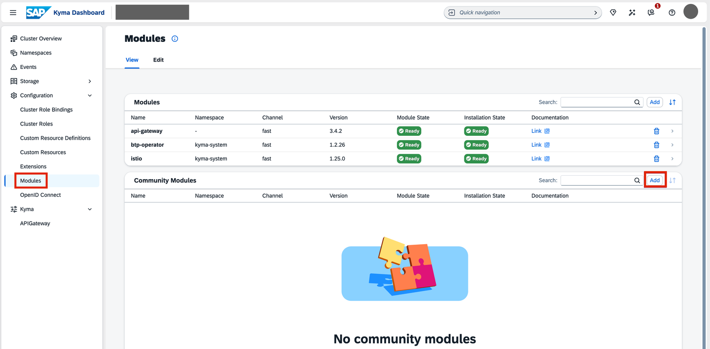 Add Community Module