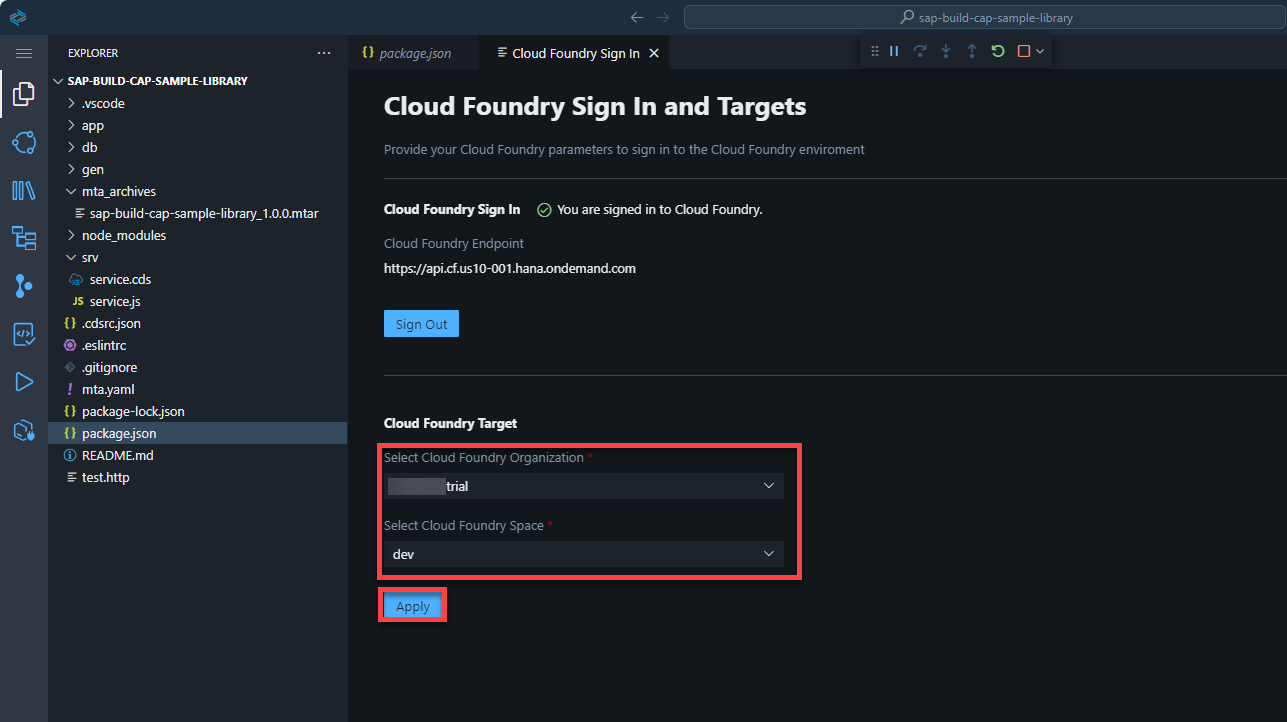 Cloud Foundry Target