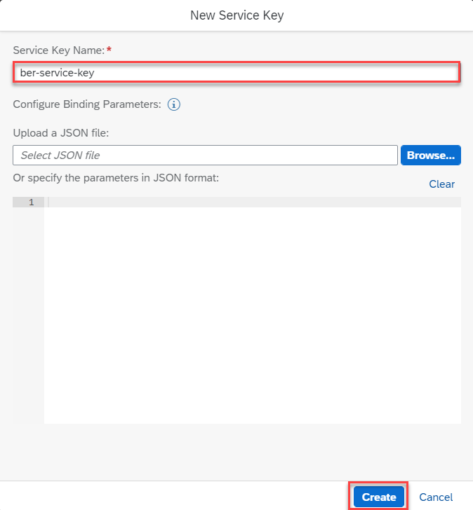 Create Service Key