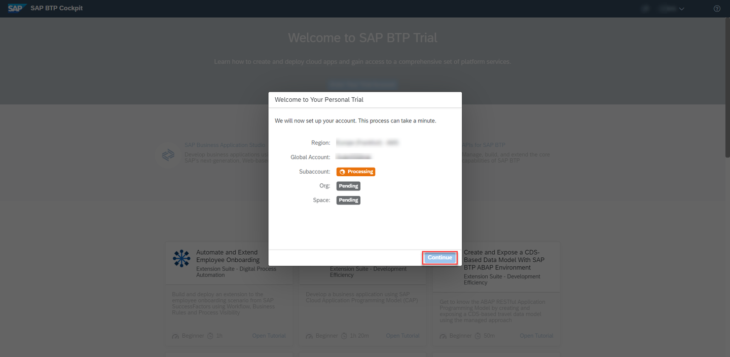 Account setup