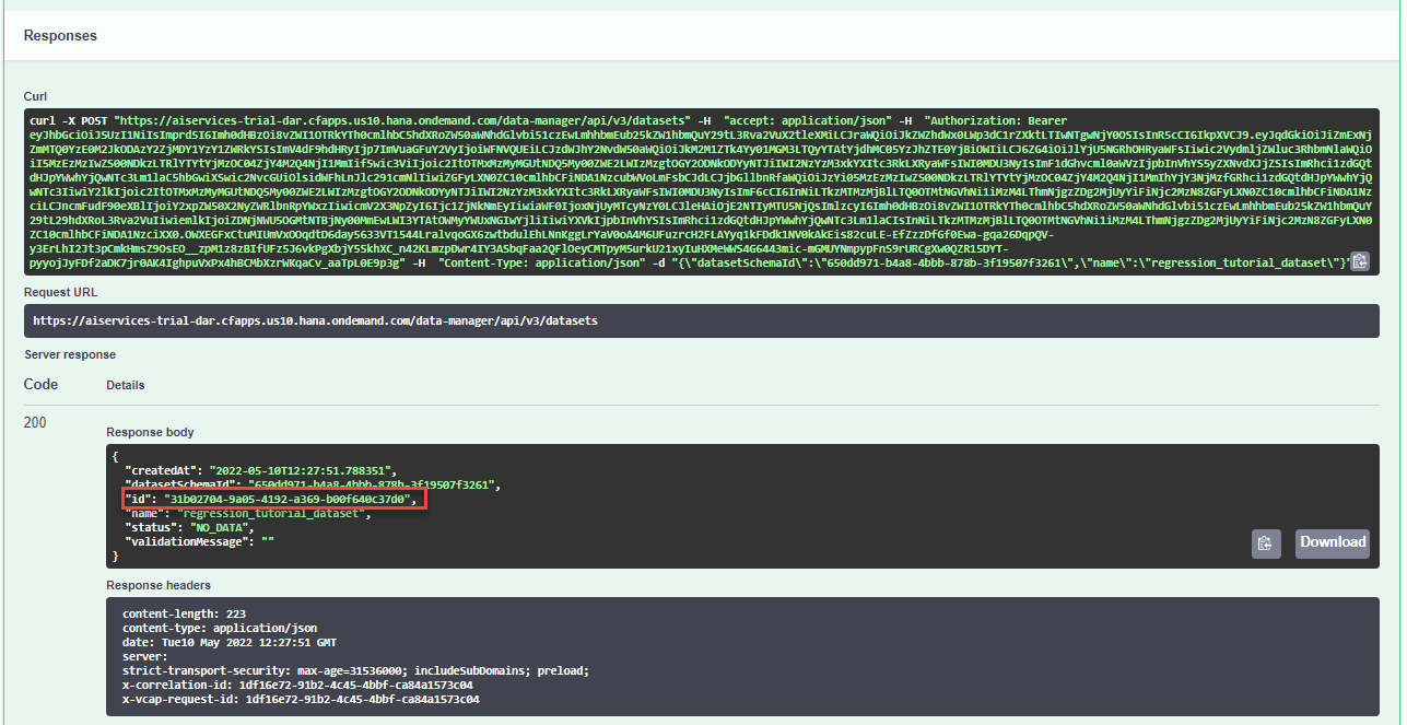 Dataset Response