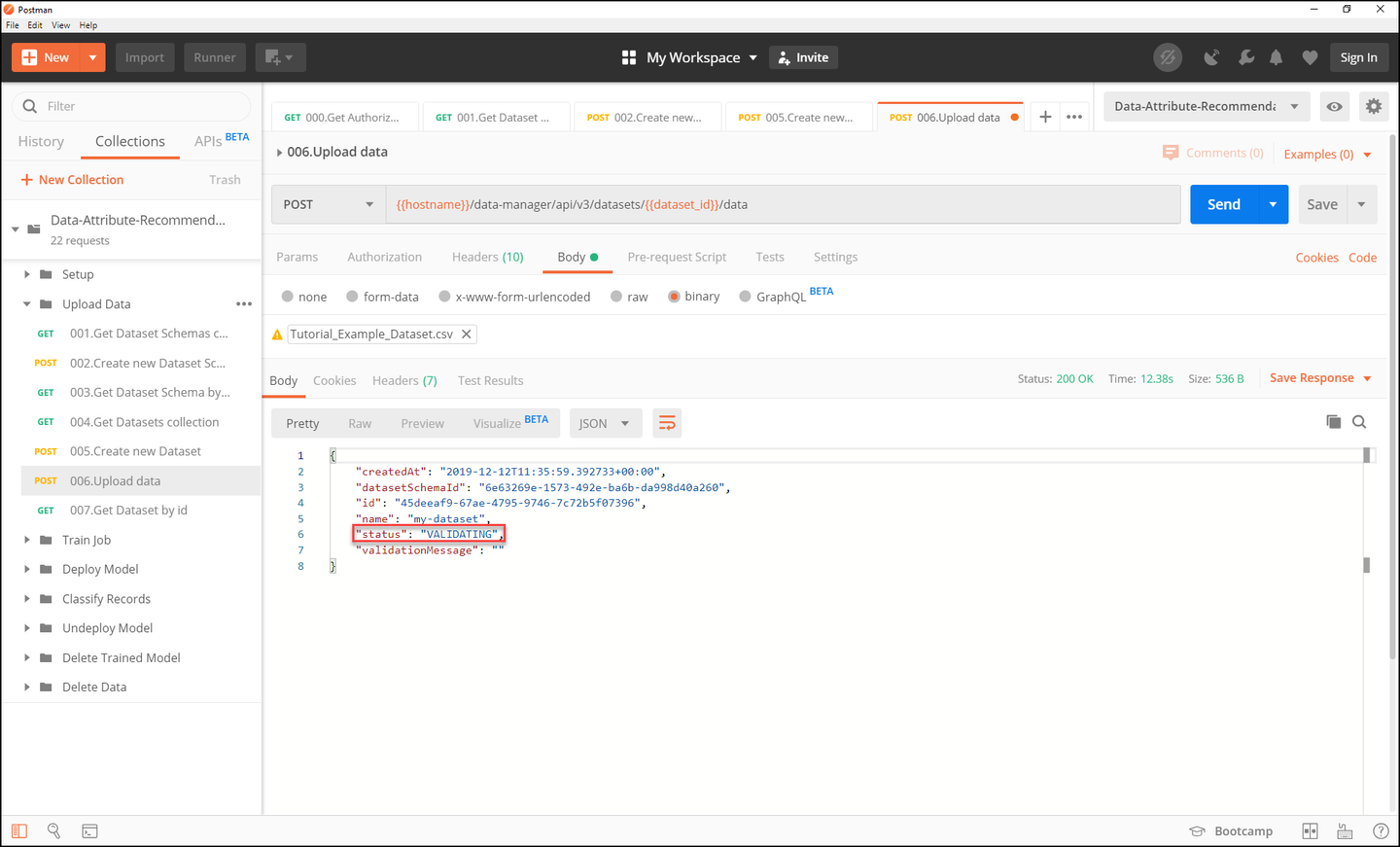 Upload Data Response