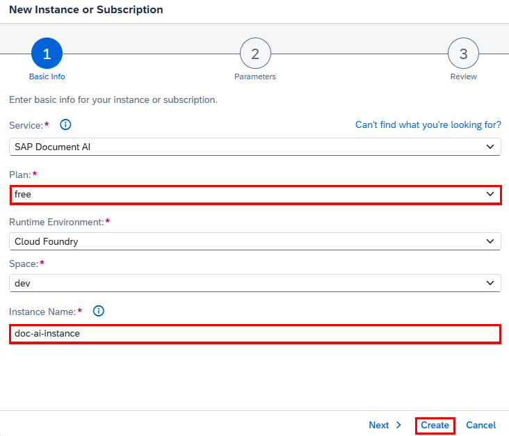 Create Instance