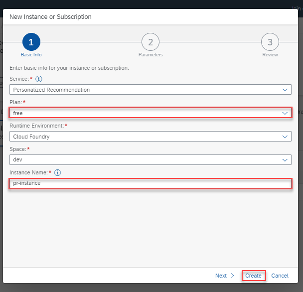 Create Instance