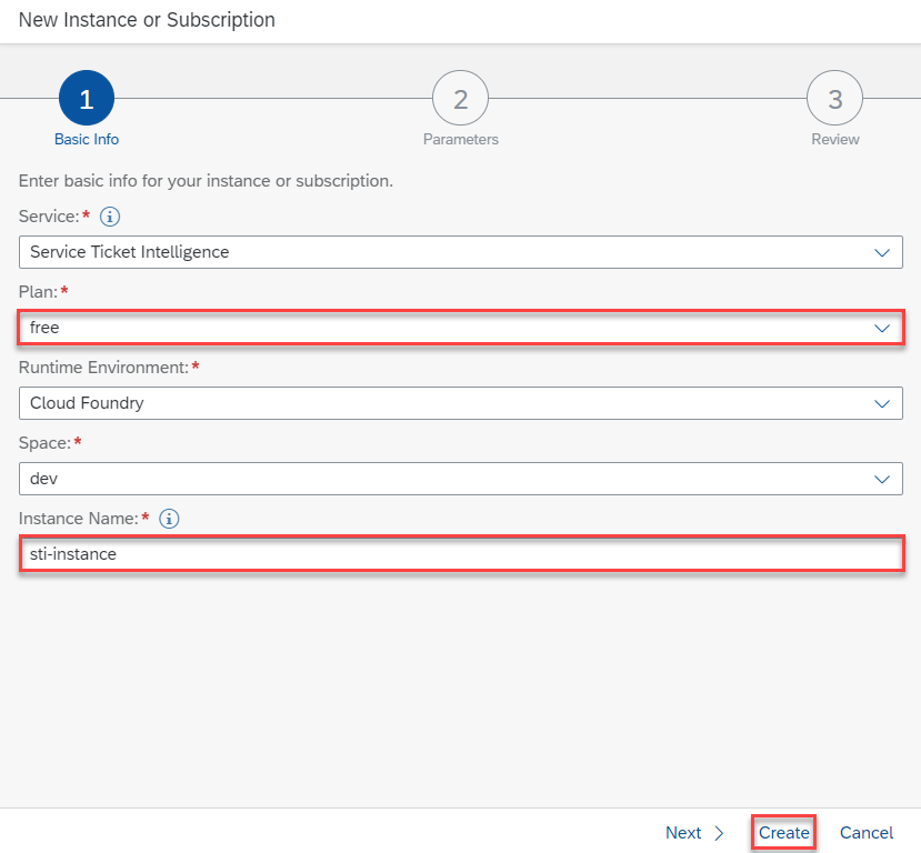 Create Instance