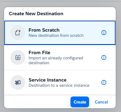 destination from scratch