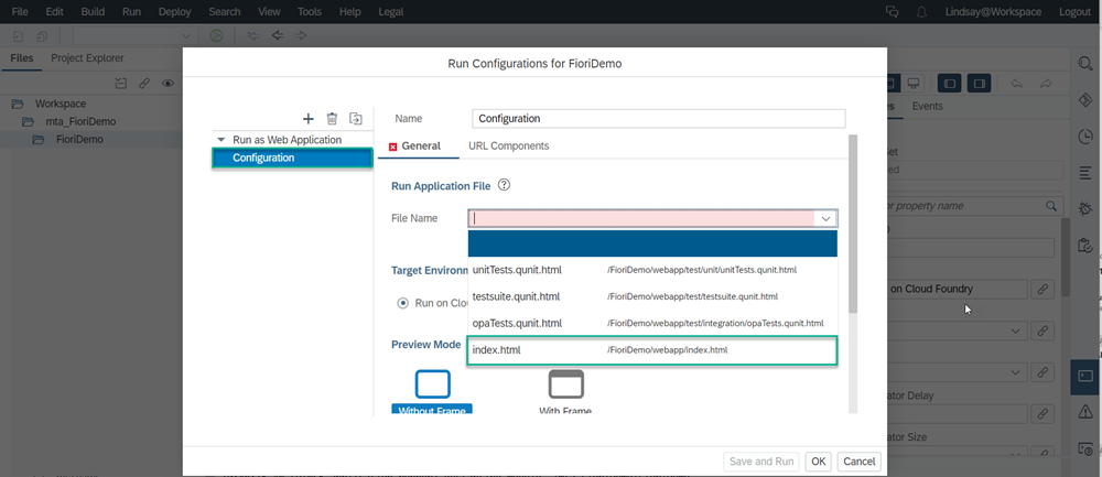 Select file name