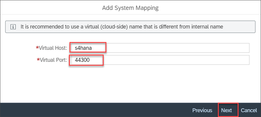 Enter virtual host
