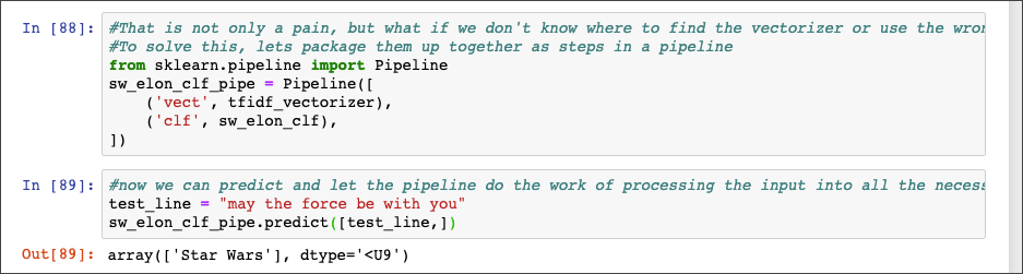 Prediction using pipeline