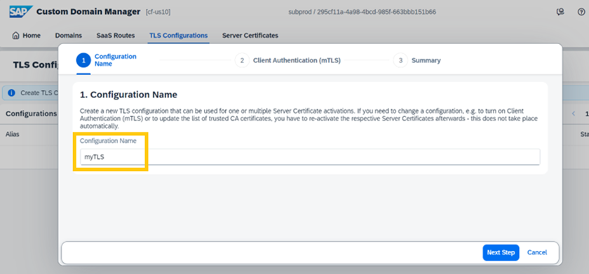 Configuration name