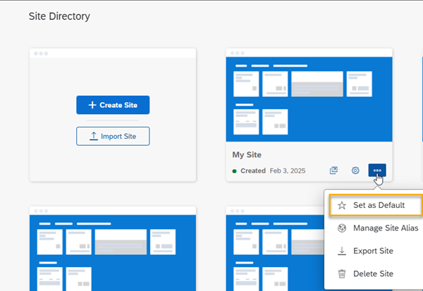 Select default site