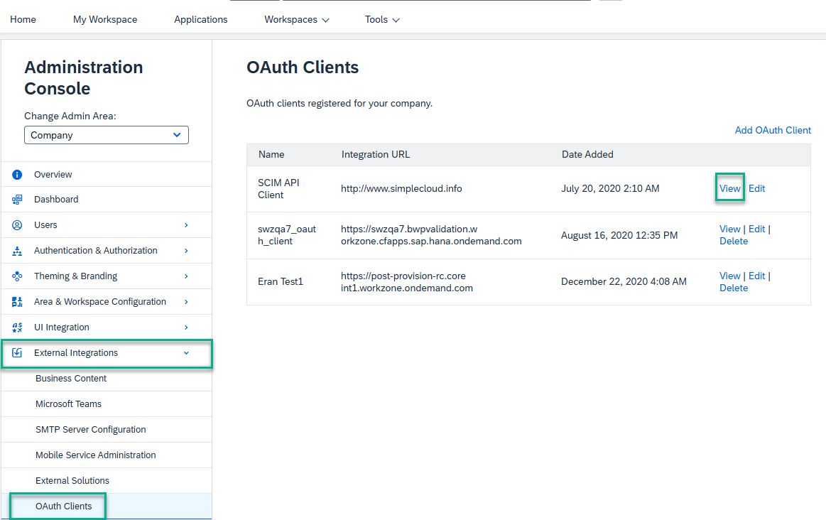 Add OAuth Client