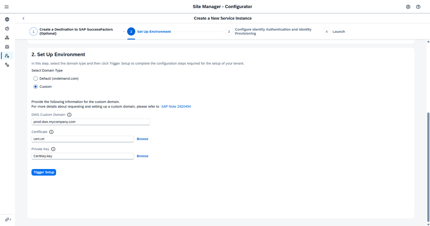 Enter certificates