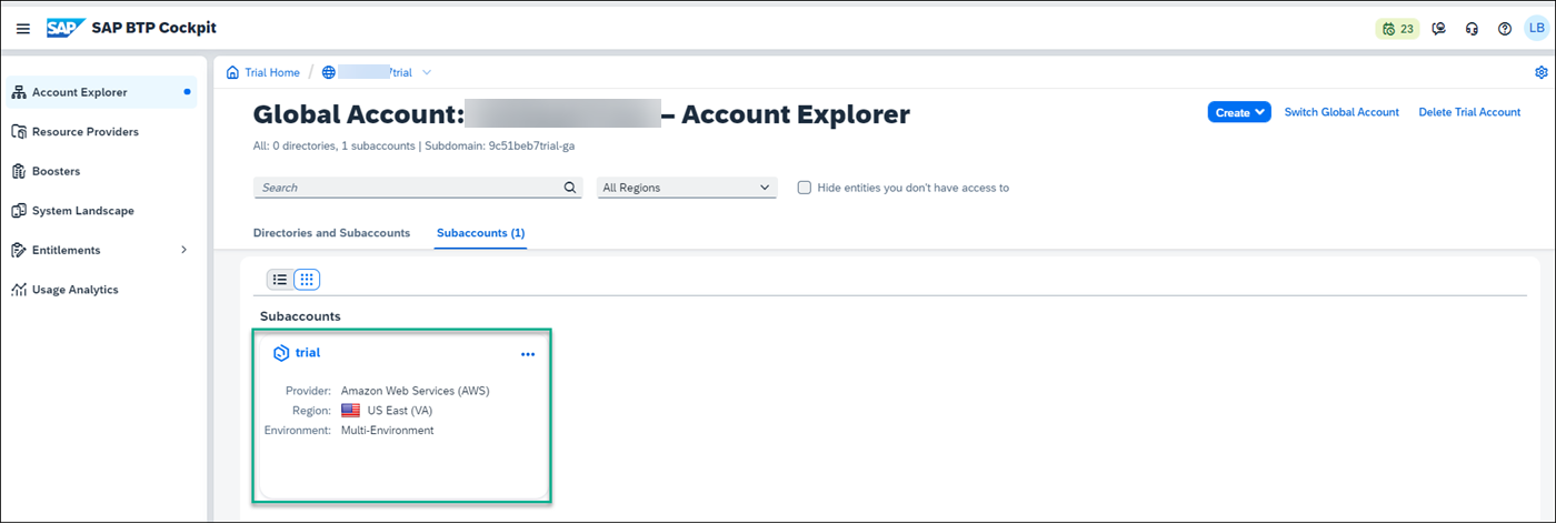 Open trial account