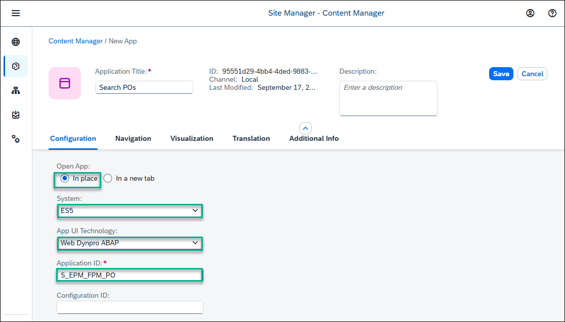 Add app properties