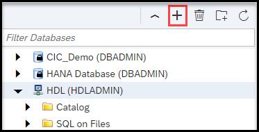 Clicking the add connection icon in Database Explorer