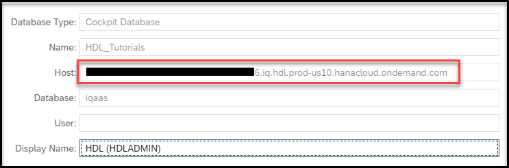 Selecting and copying the host value in the properties modal.