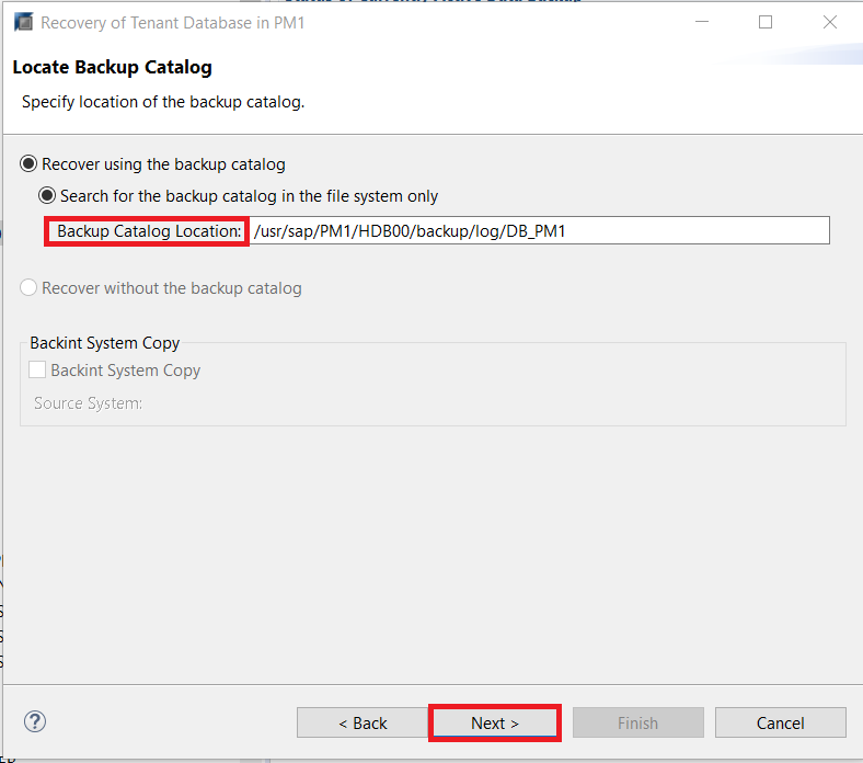 Correct Backup Directory
