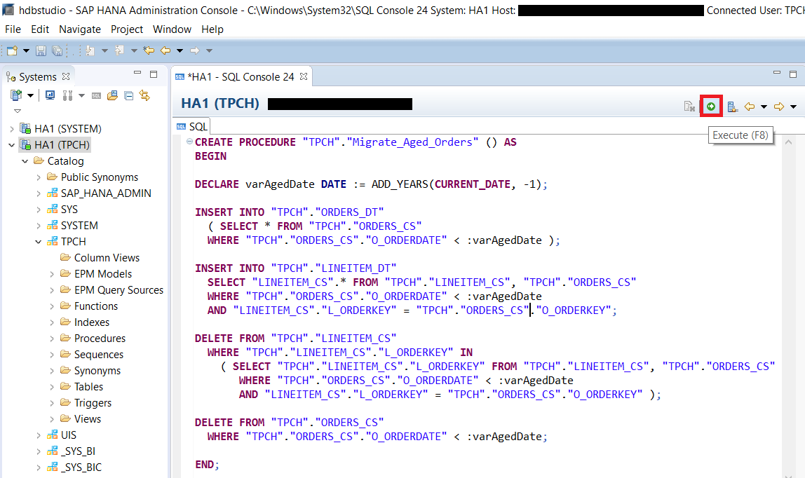 Create Stored Procedure