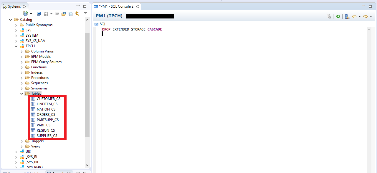 Extended Storage Tables Dropped in SAP HANA Studio