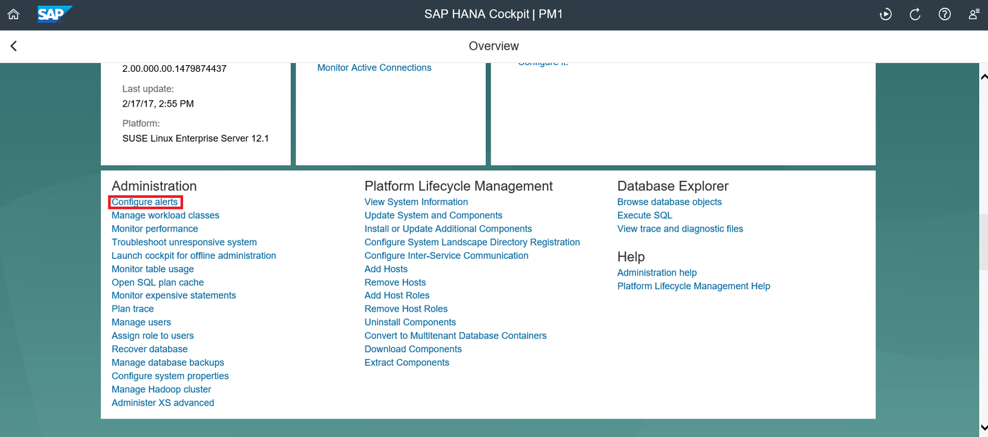 Navigate to Configure Alerts