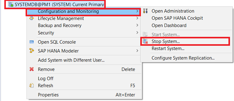 Stop Current Primary System