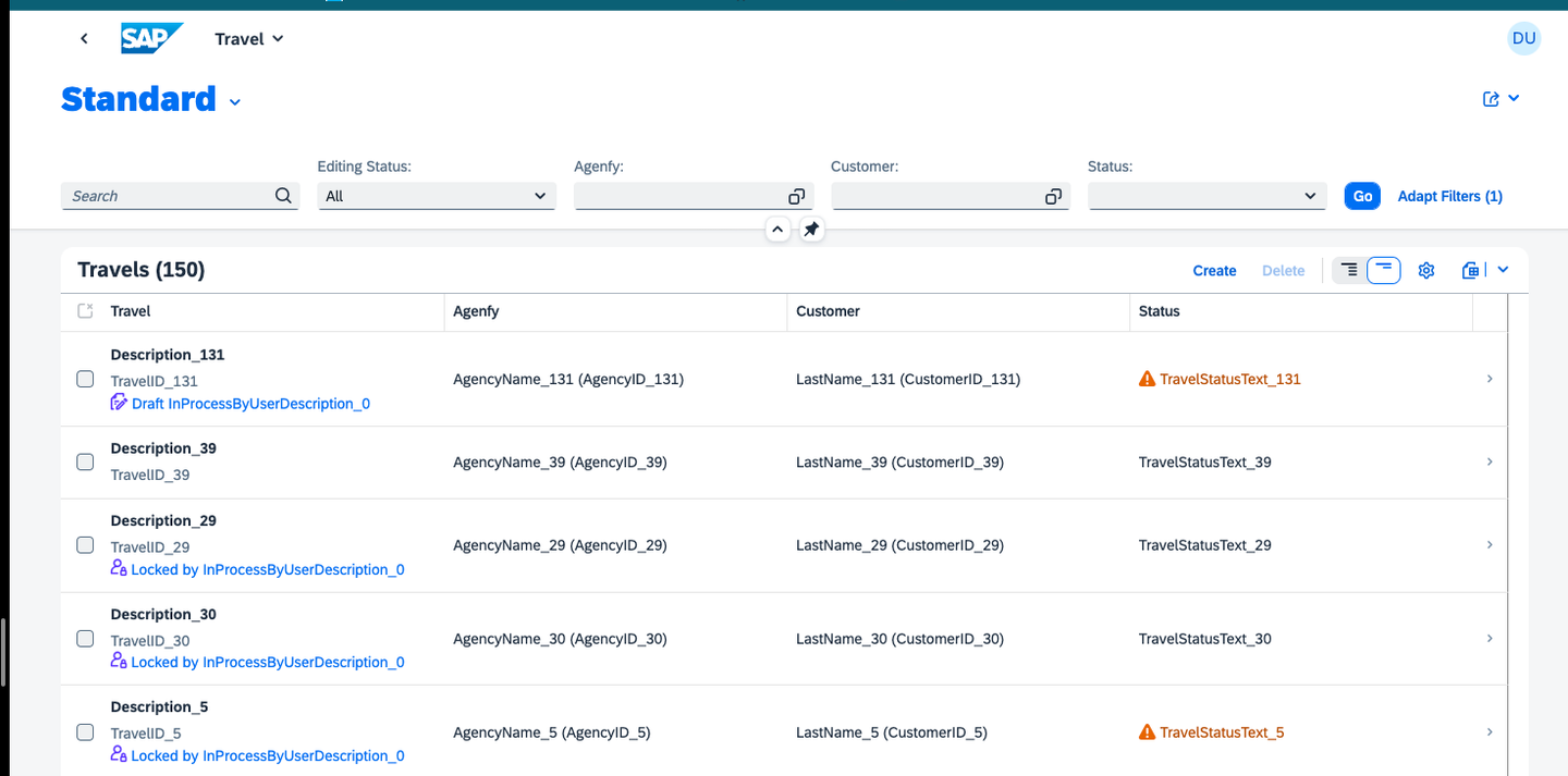 Click go on list report to see data