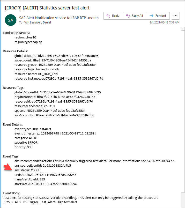 test alert email