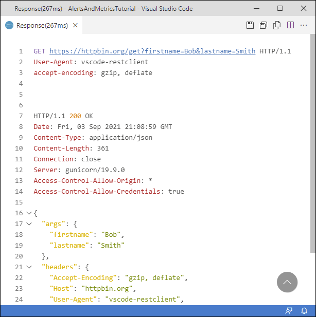 sample RESP API Call