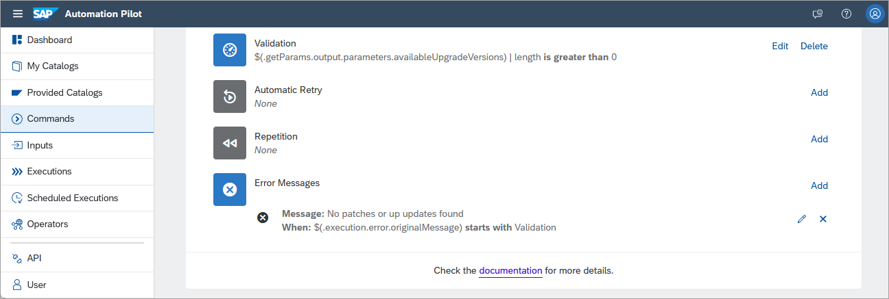 validate step