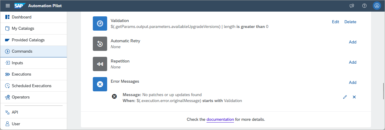 validate step